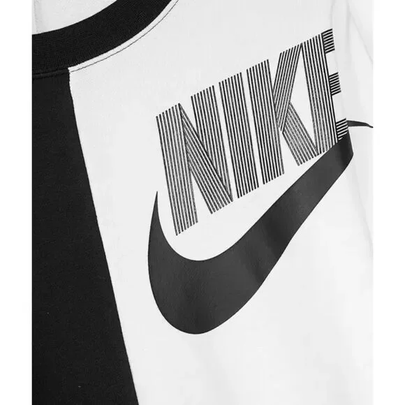 Nike Women's Oversized Fleece Dance Sweatshirt, Black/White, Size L, DV0328-010 - Picture 2 of 11